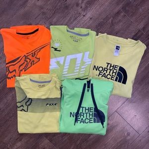 5 Men’s fox/northface shirts